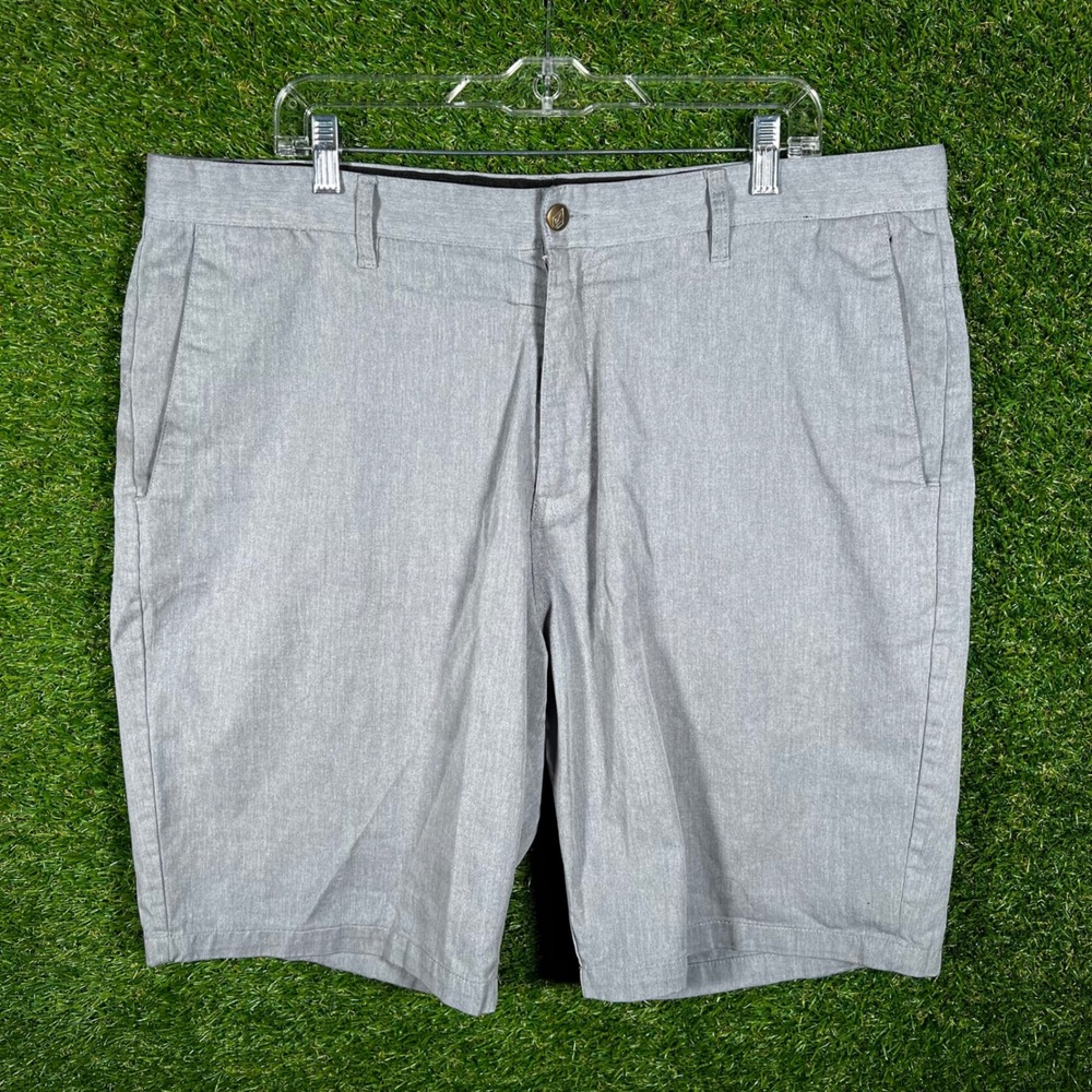 Volcom Frickin Modern Stretch Chino Shorts Mens 40 Grey Heathered Casual Skate